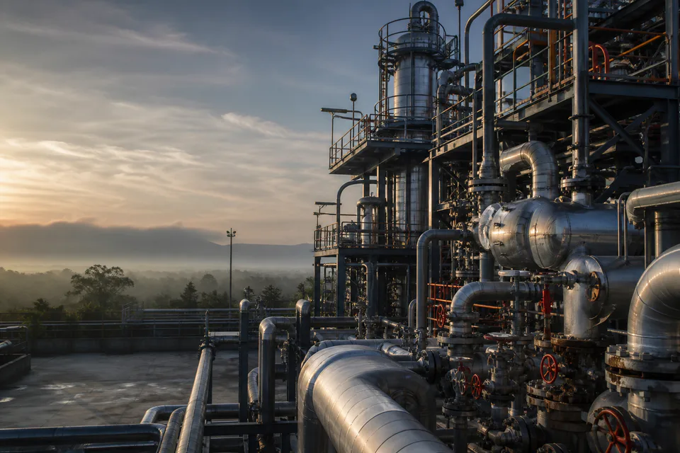 Industrial oil and gas processing facility