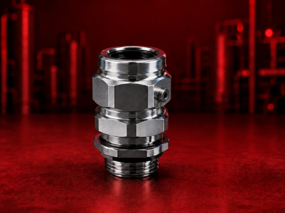 Industrial metallic cable gland